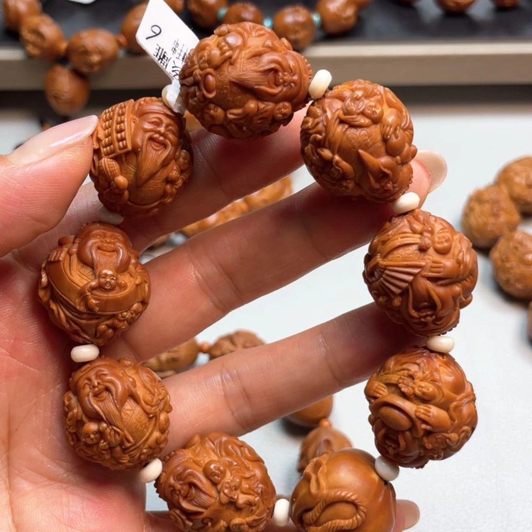 橄榄核吊坠五子财神