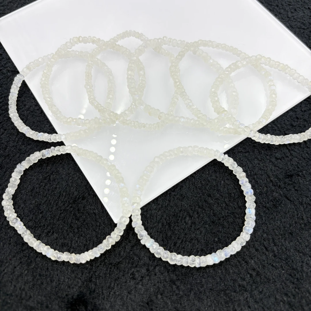 「戴琴珠宝」DQ1275-切割面碟珠白月光4mm左右手串（多样性发其一）