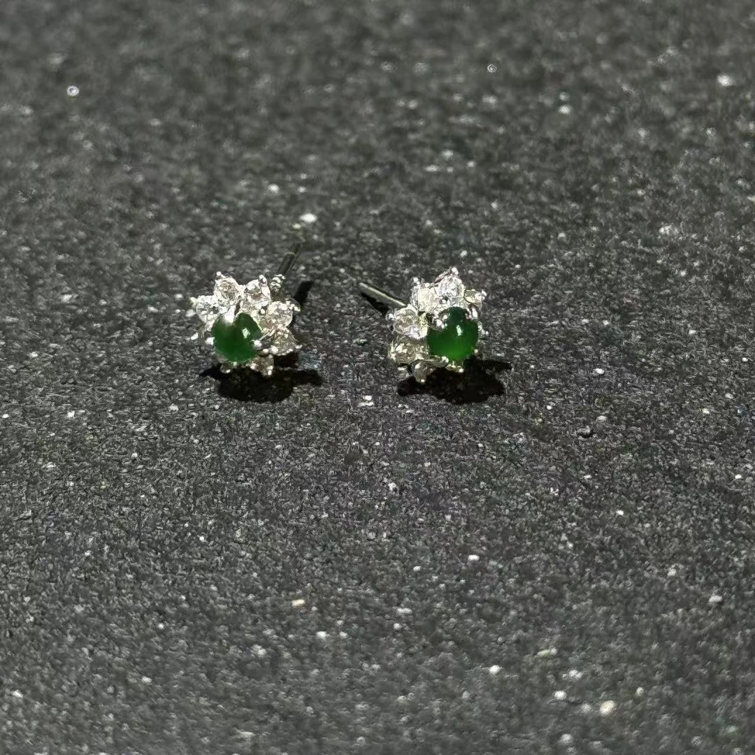 【与帅珠宝】翡翠耳钉D060111—多样性发其一