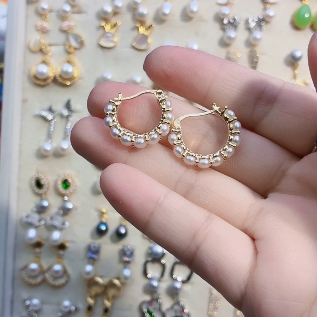 耳饰合金淡水珍珠