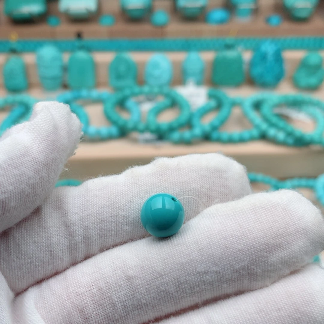 未镶嵌绿松石珠宝奇石10mm