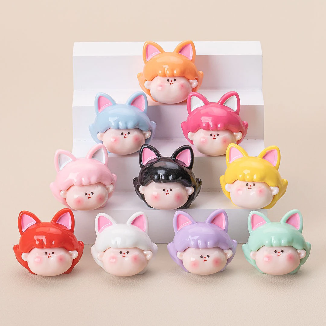 【直播拆】对对碰-小猫头李四-树脂创意网红DIY摆件装饰可爱小乌龟