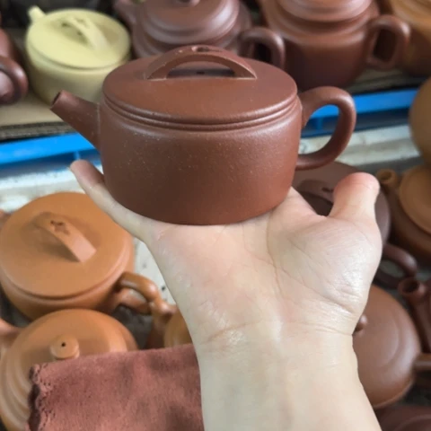 春***意紫砂茶壶红降坡泥200cc