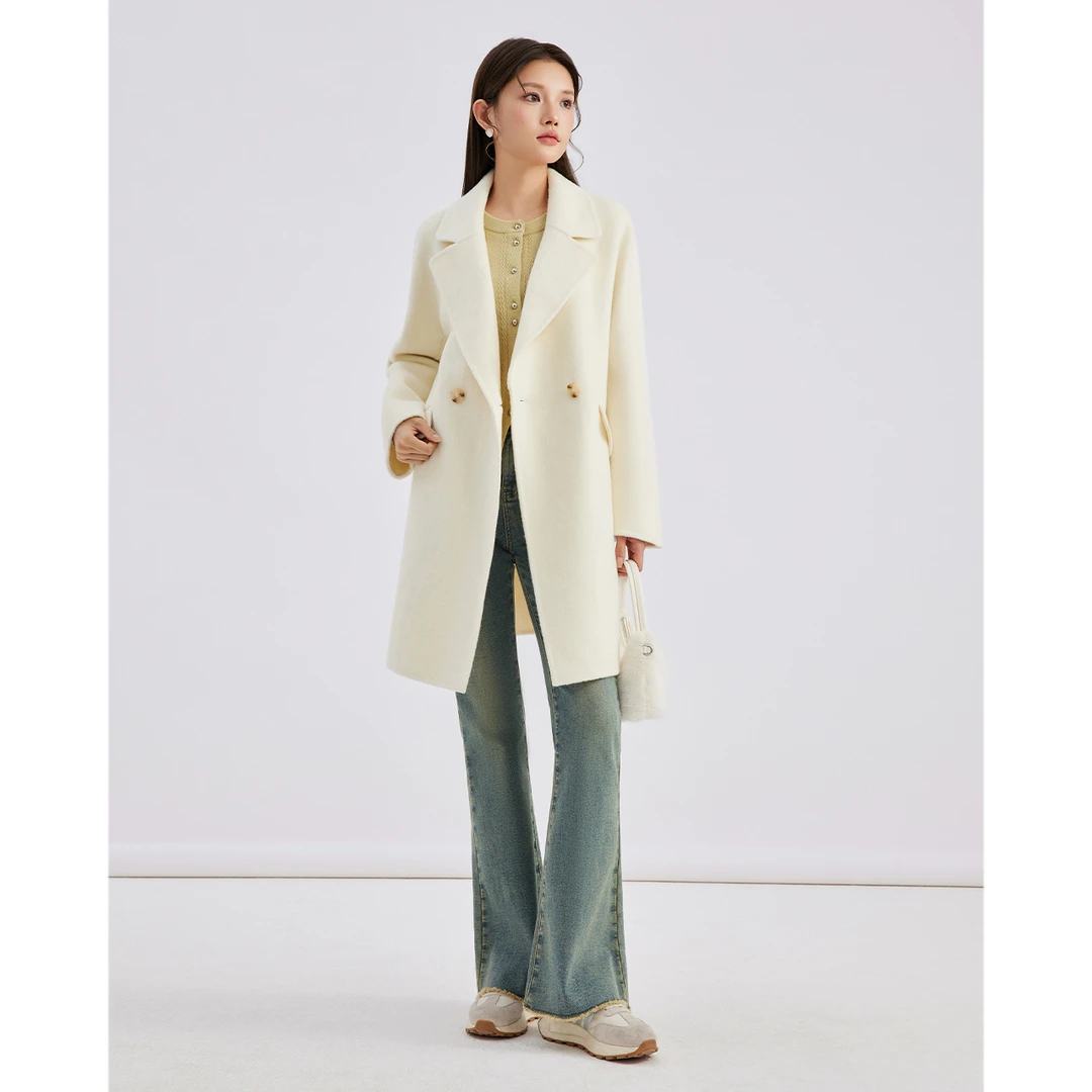 IEF/爱依服2025冬季新款法式温柔风时尚高级感显瘦双面呢中外套