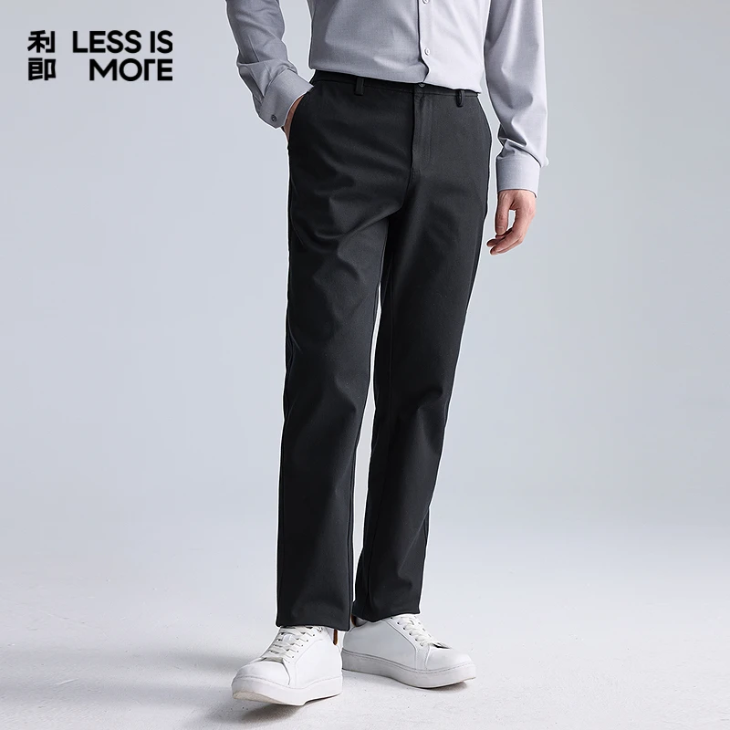 利郎LESSISMORE【意式复古】休闲裤男2025秋季通勤休闲百搭弹力长裤