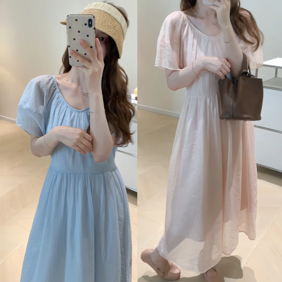 KB37韩系朦胧仙仙气质连衣裙