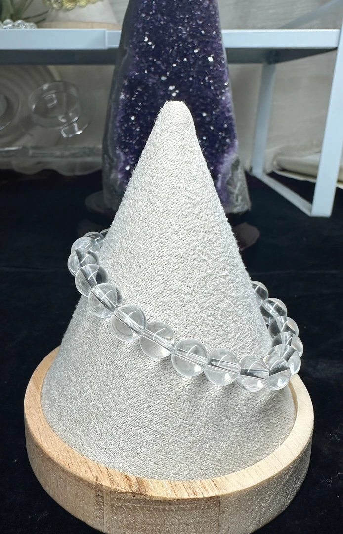 纯天然白水晶单圈手链6mm