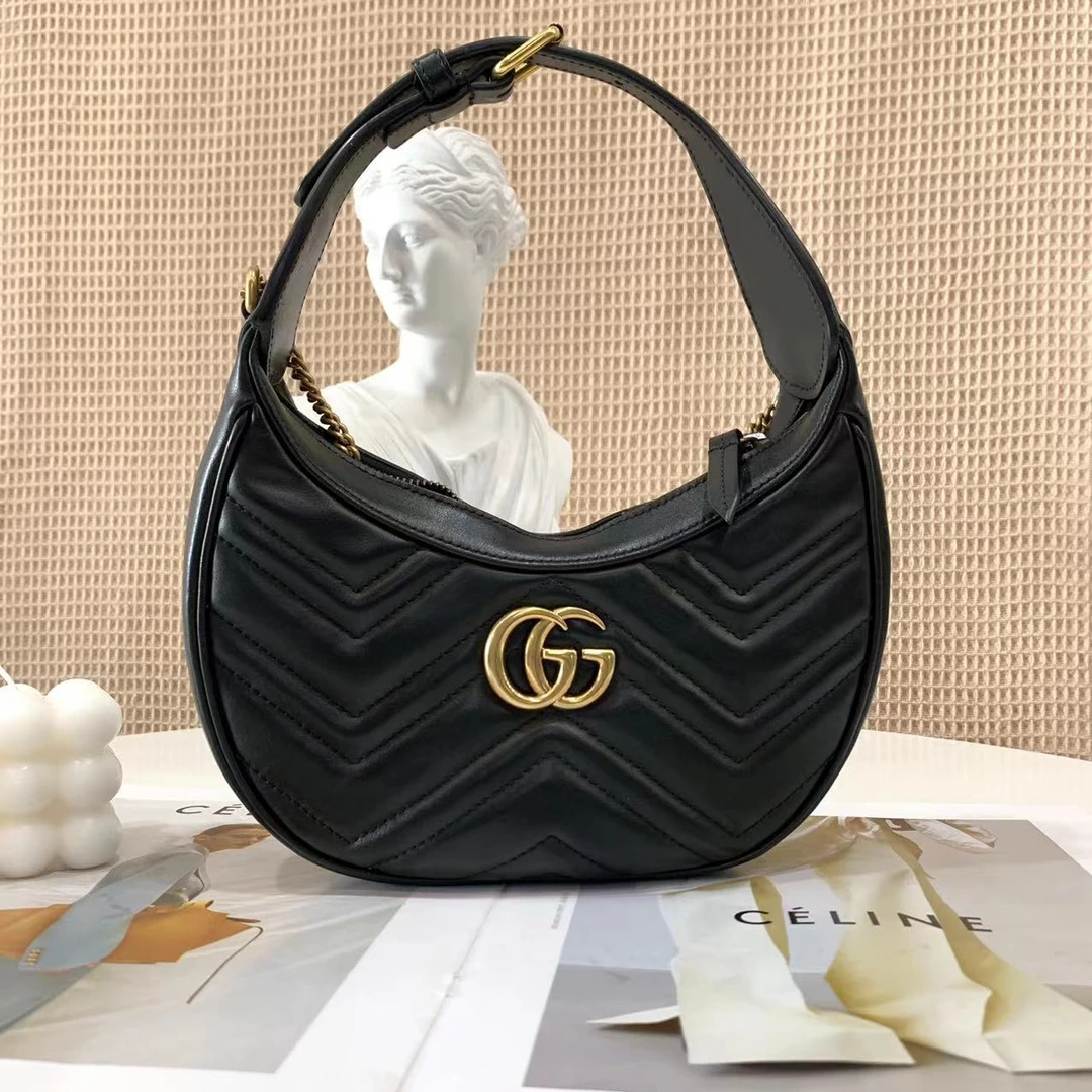 99新 GUCCI/古驰 Jagucci marmont月牙单肩腋下包/严选