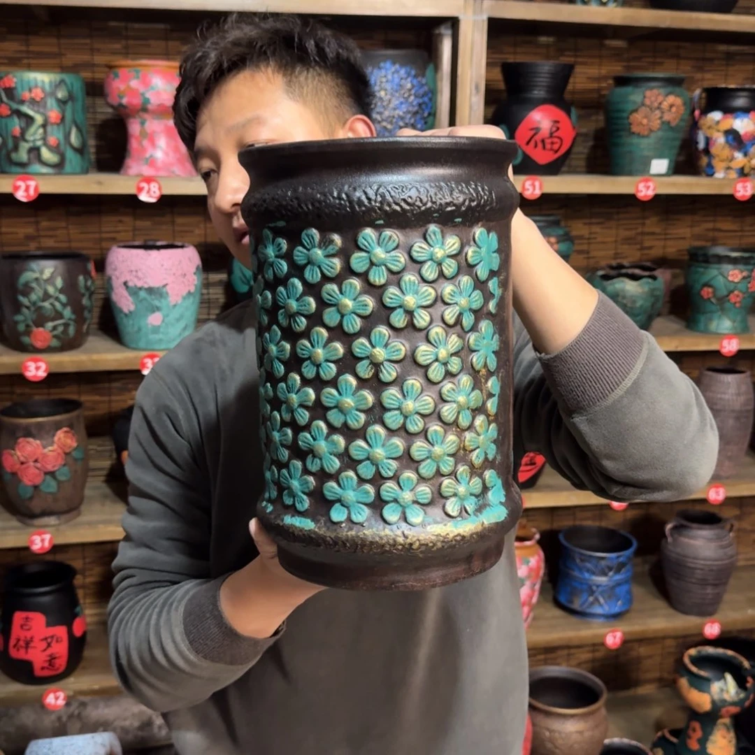 带孔高端浮雕花盆炸炸炸炸