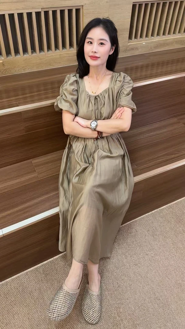 Miss Huo连衣裙 A 咖色 2853