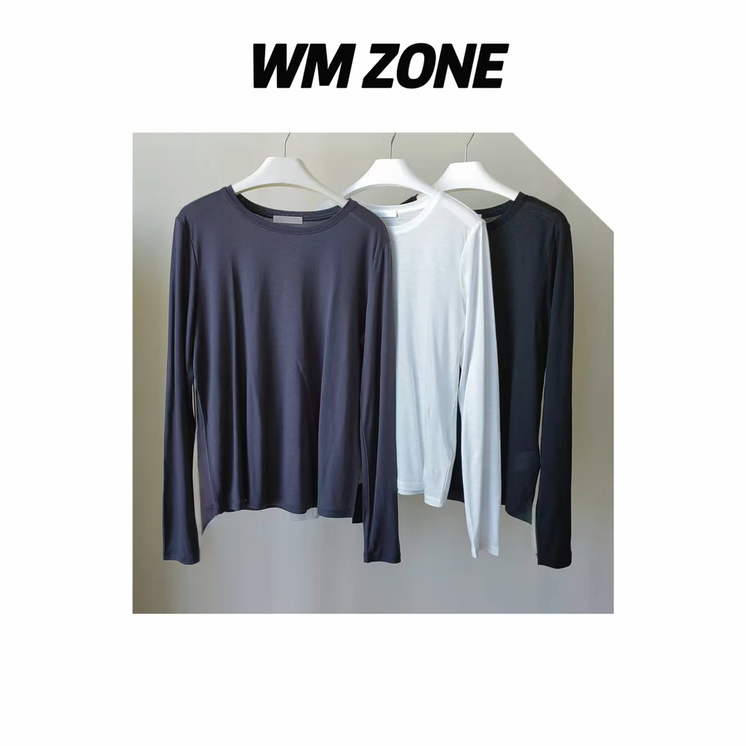 WM  4- 9-3205 纯色轻薄圆领打底衫