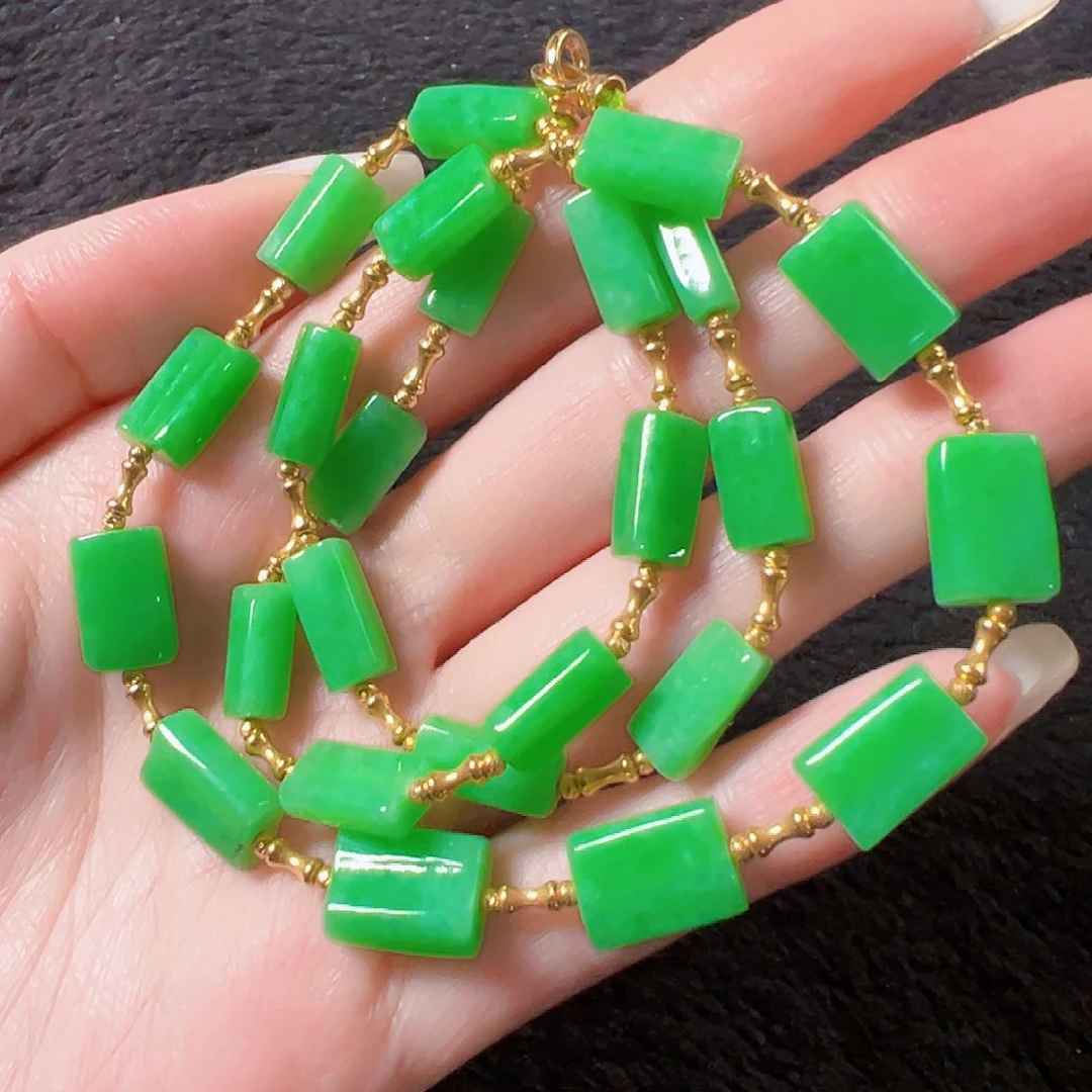 翡翠18K金镶嵌颈饰签收后24小时鉴赏期，过时不退