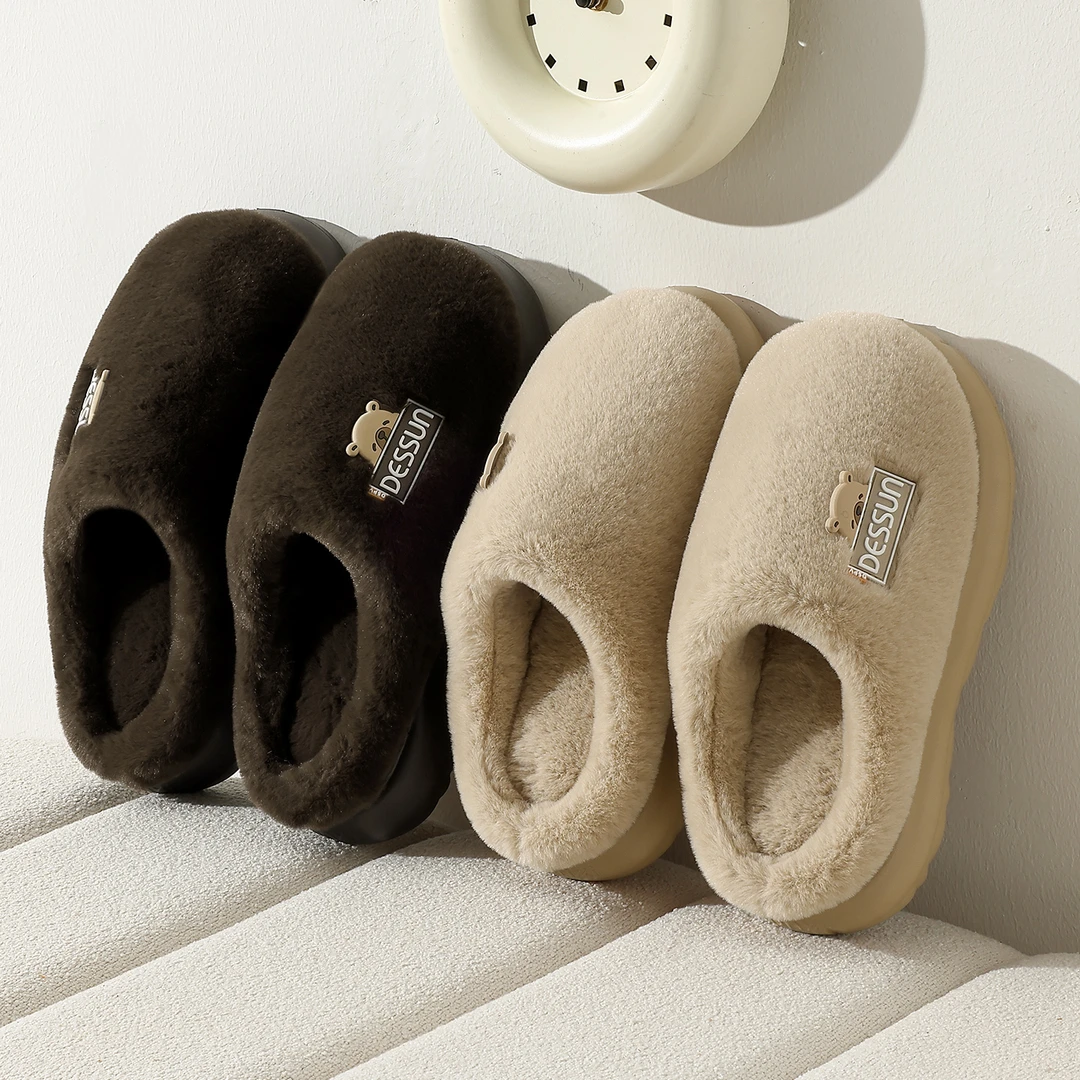 棉拖鞋厚底男女情侣秋冬季2025新室内家居防滑卡通保暖毛毛绒拖鞋