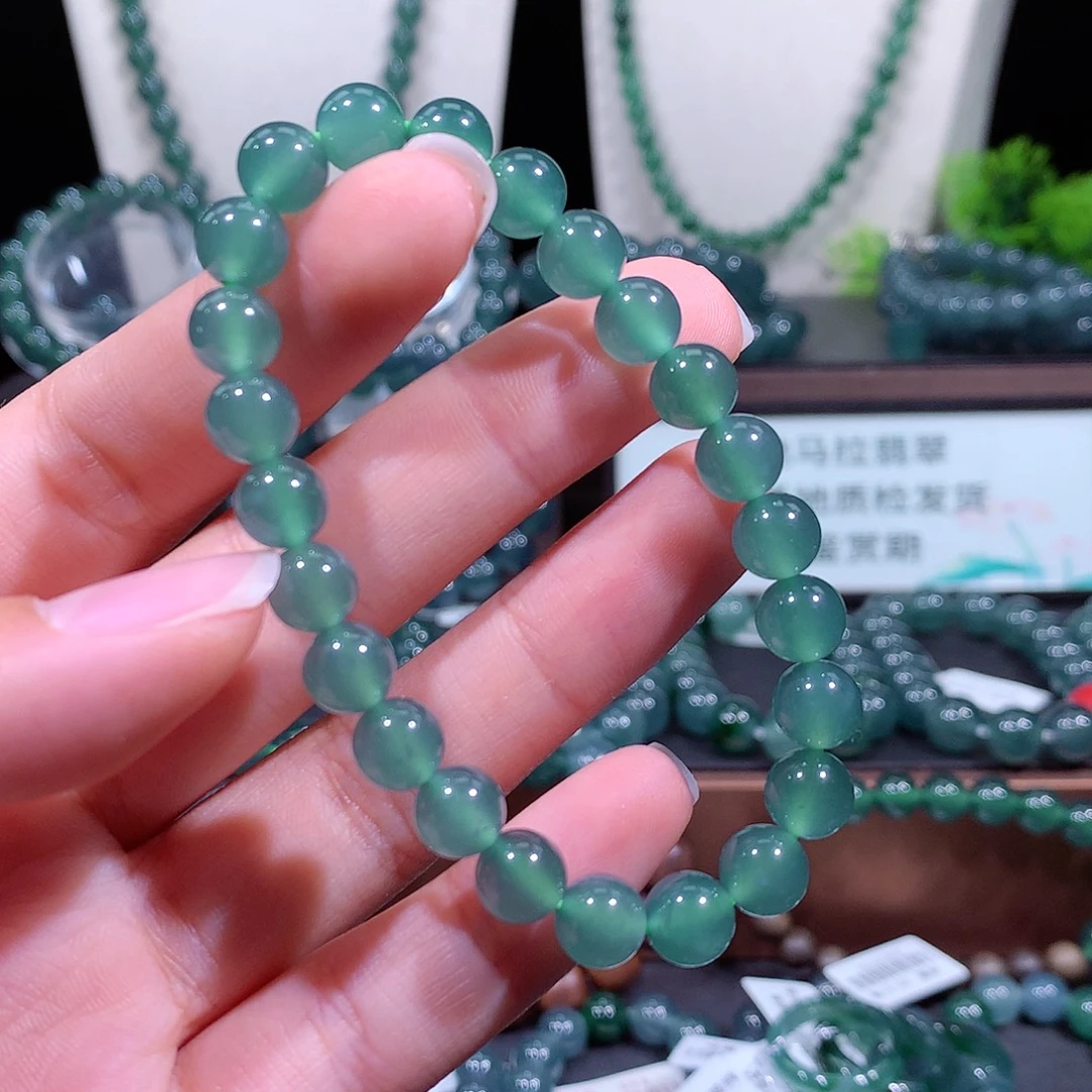 翡翠未镶嵌手链天然a货翡翠手串8