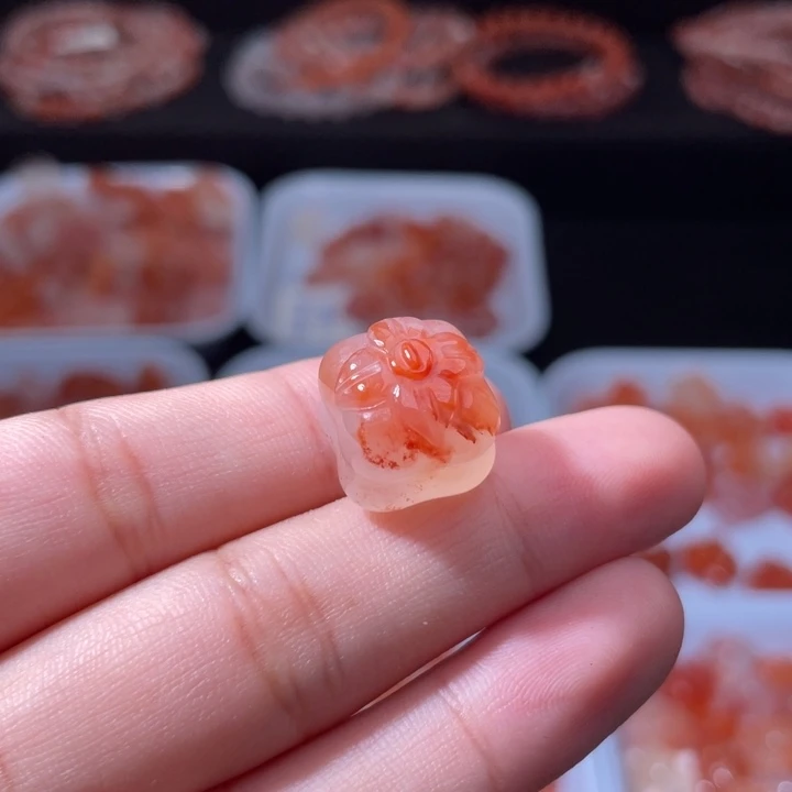 南红玛瑙配饰未镶嵌柿子打孔备注2299