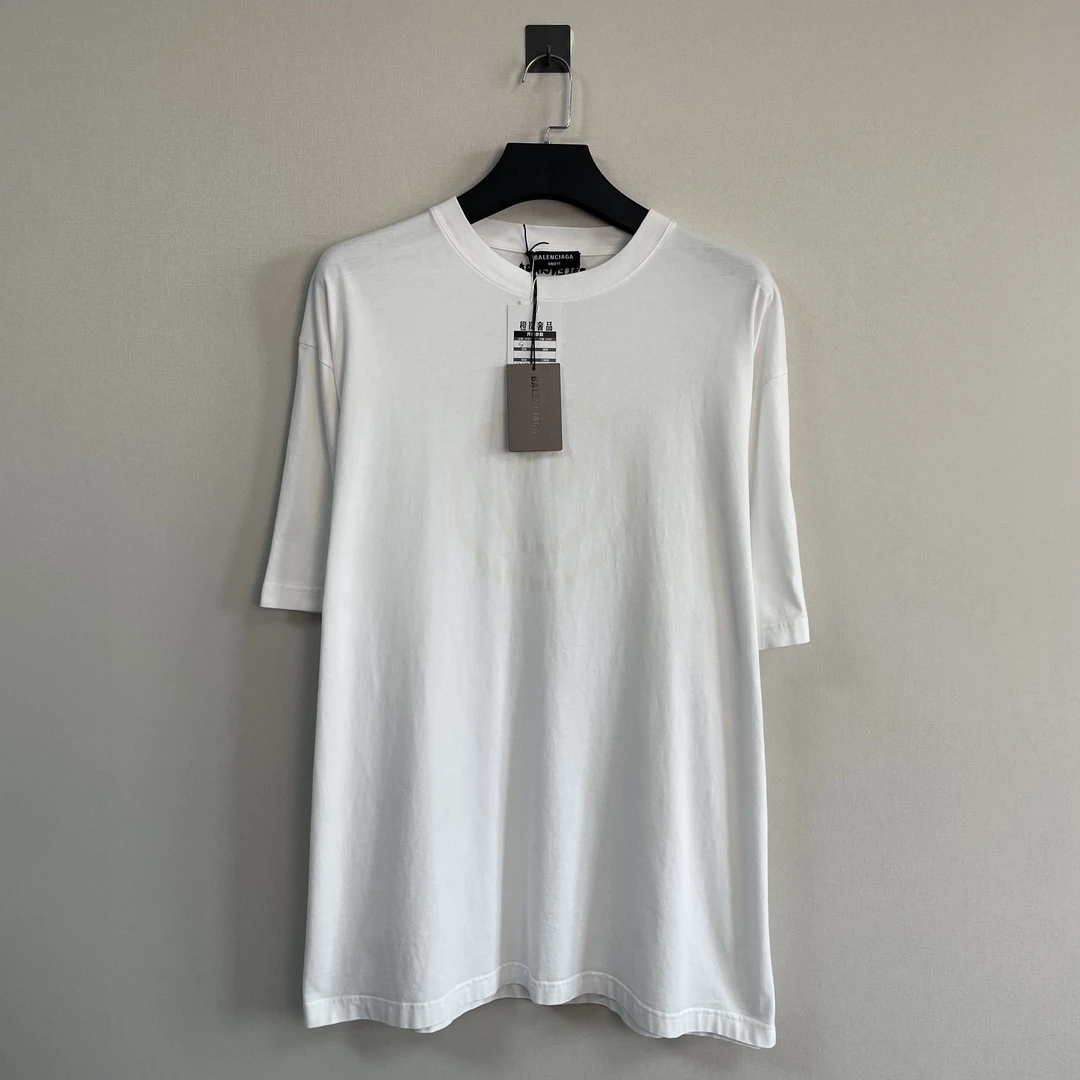 未使用 Balenciaga/巴黎世家 反光笑脸印花短袖/S码/带吊/价4100