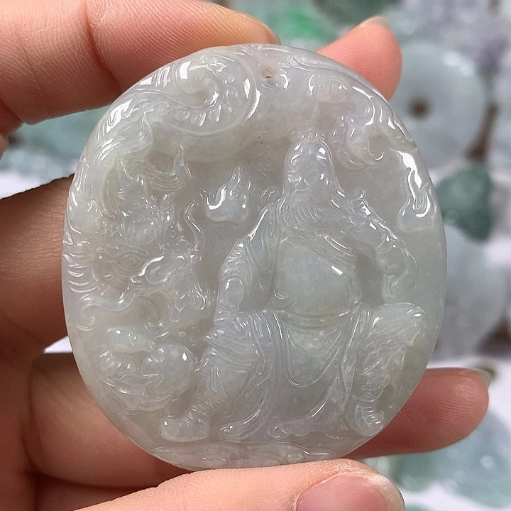 颈饰未镶嵌翡翠玉龙关二爷福利