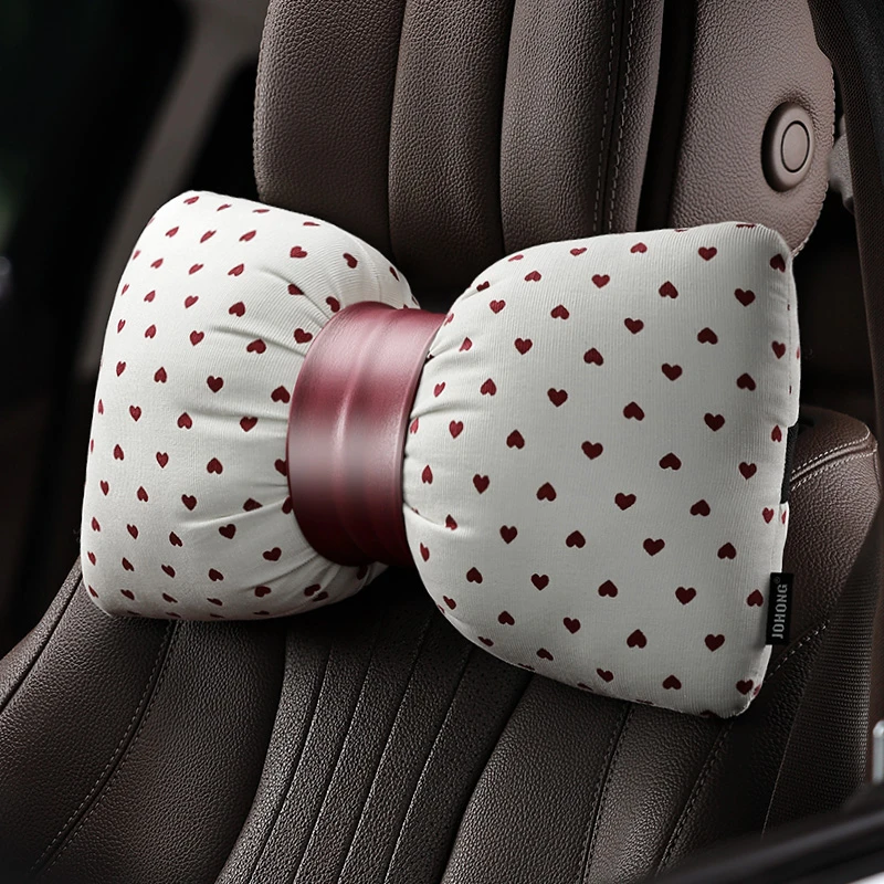 小爱心汽车头枕车载护颈枕女士高级车用枕头创意车内装饰用品大全