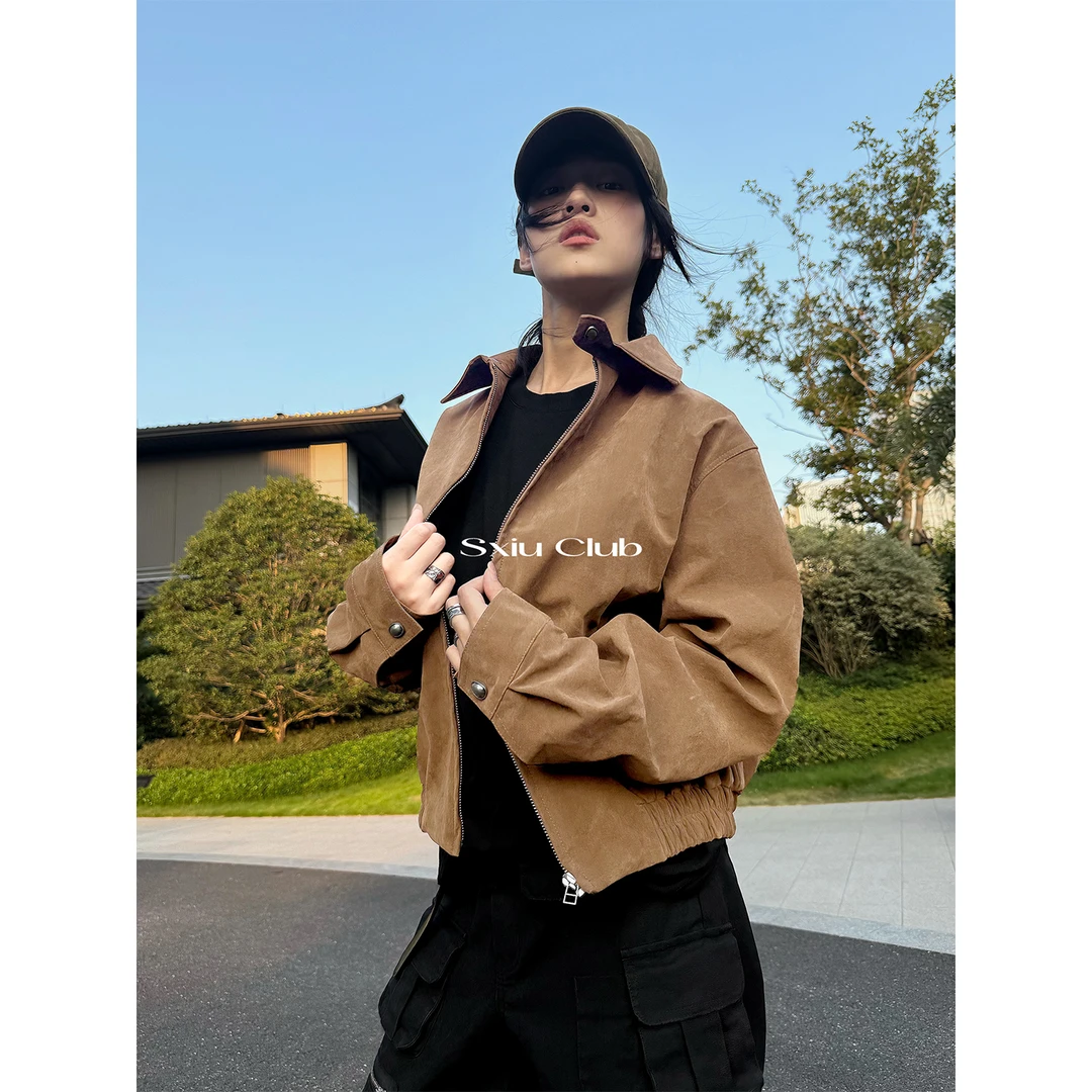 『型铸战骑服』复古极简短版夹克秋新款宽松cleanfit痞帅外套