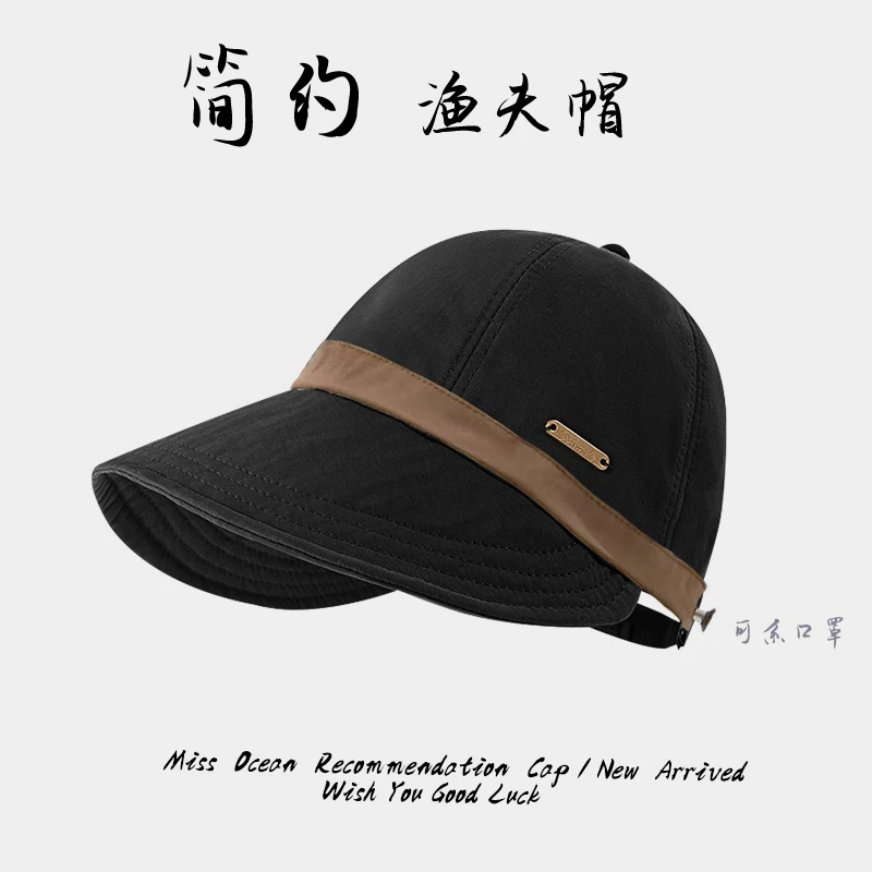 可挂口罩2025爆款帽子女夏季防晒鸭舌渔夫帽防紫外线遮阳帽显脸小