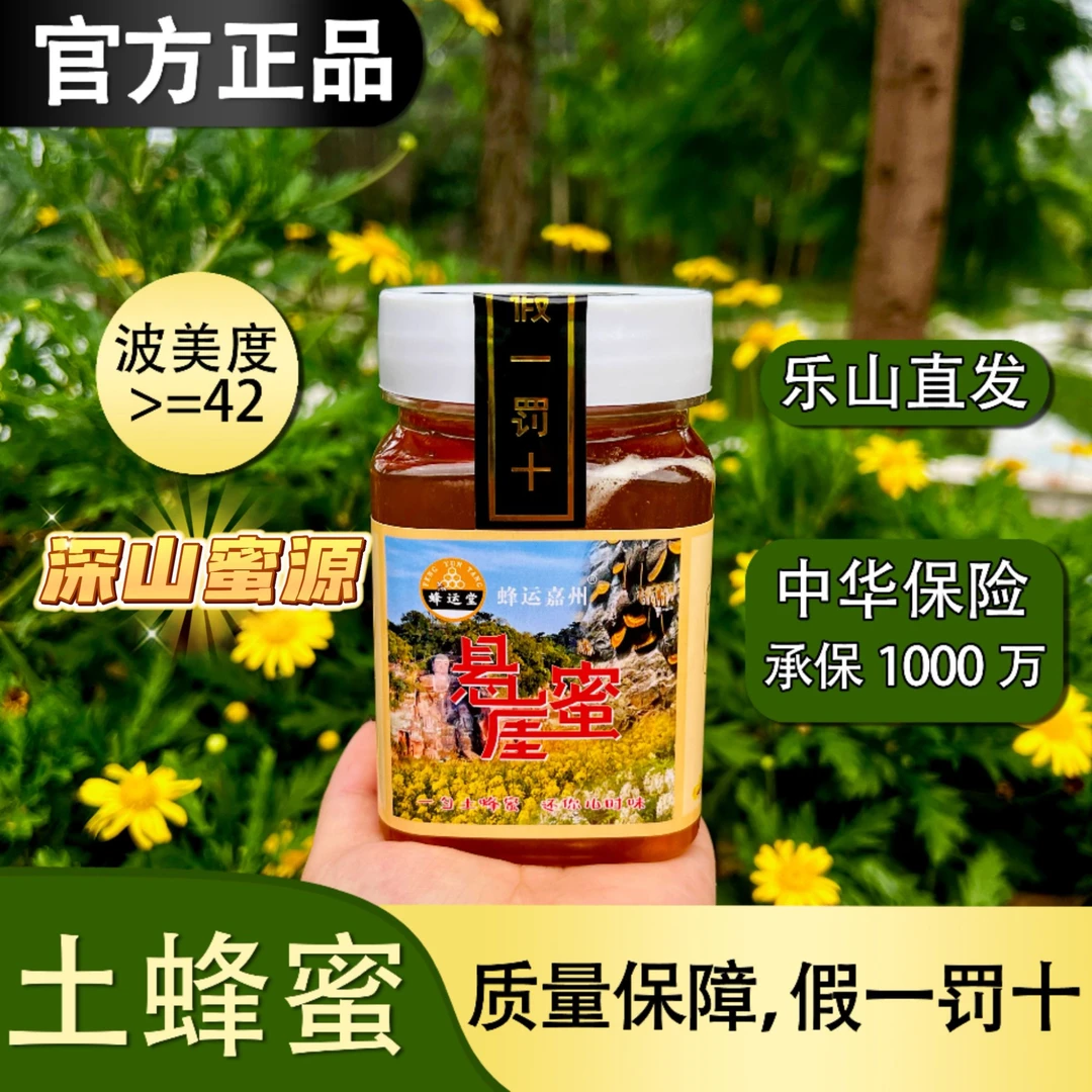 【假一赔十】乐山成熟悬崖土蜂蜜500g采自深山森林过滤装瓶正宗蜂蜜