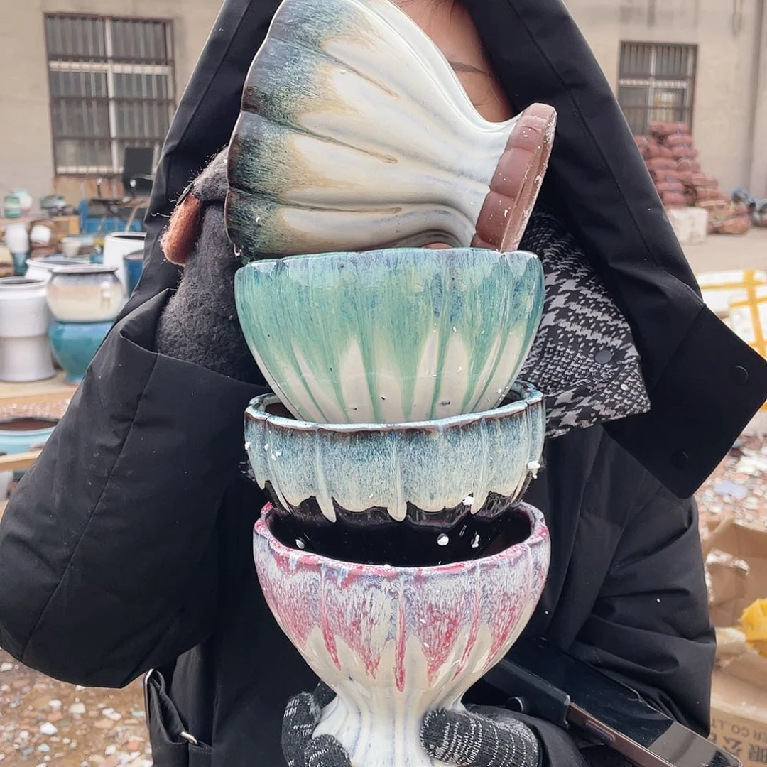 红陶王嫂花盆0217-许小莲花