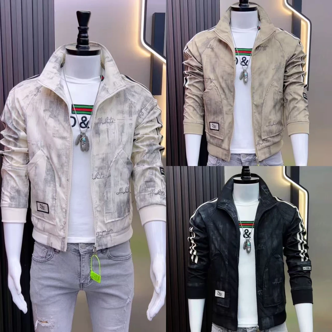 男士夹克2025春季新款港风潮流时尚百搭外套个性韩版修身帅气