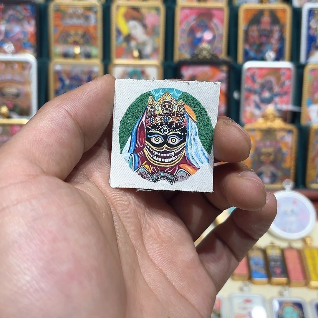 吊坠橙*呀3.5纯手绘唐卡热贡