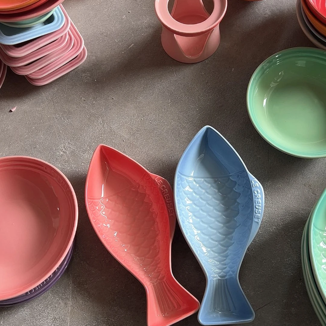 陶瓷 瑕疵 中鱼 天蓝色➕深粉色