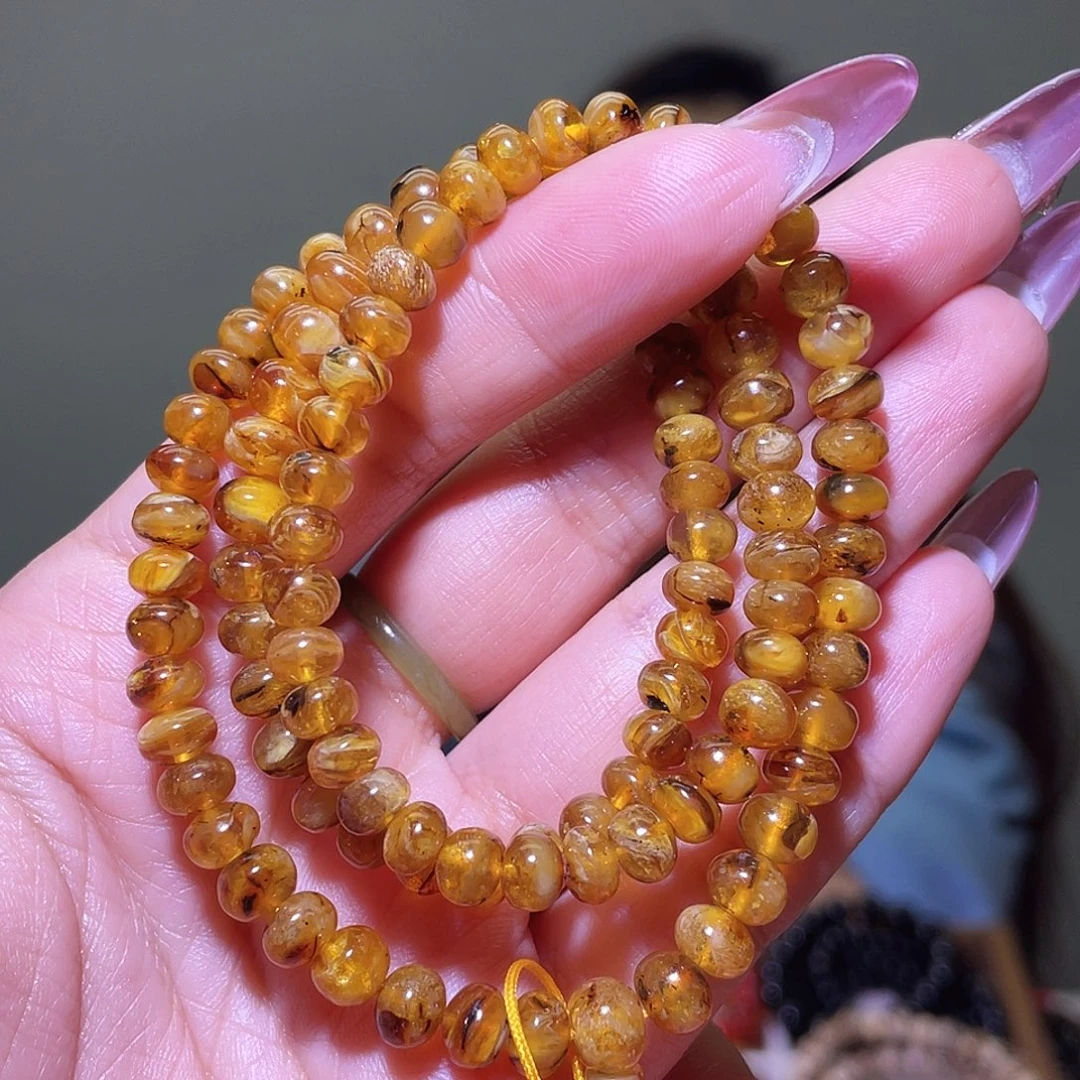 琥珀未镶嵌裸石6*蜜蜡108