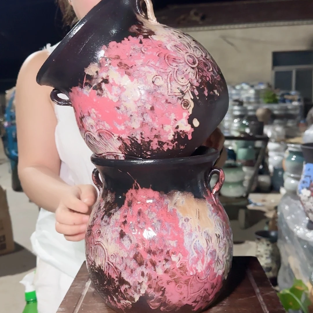 紫砂花盆高21口18