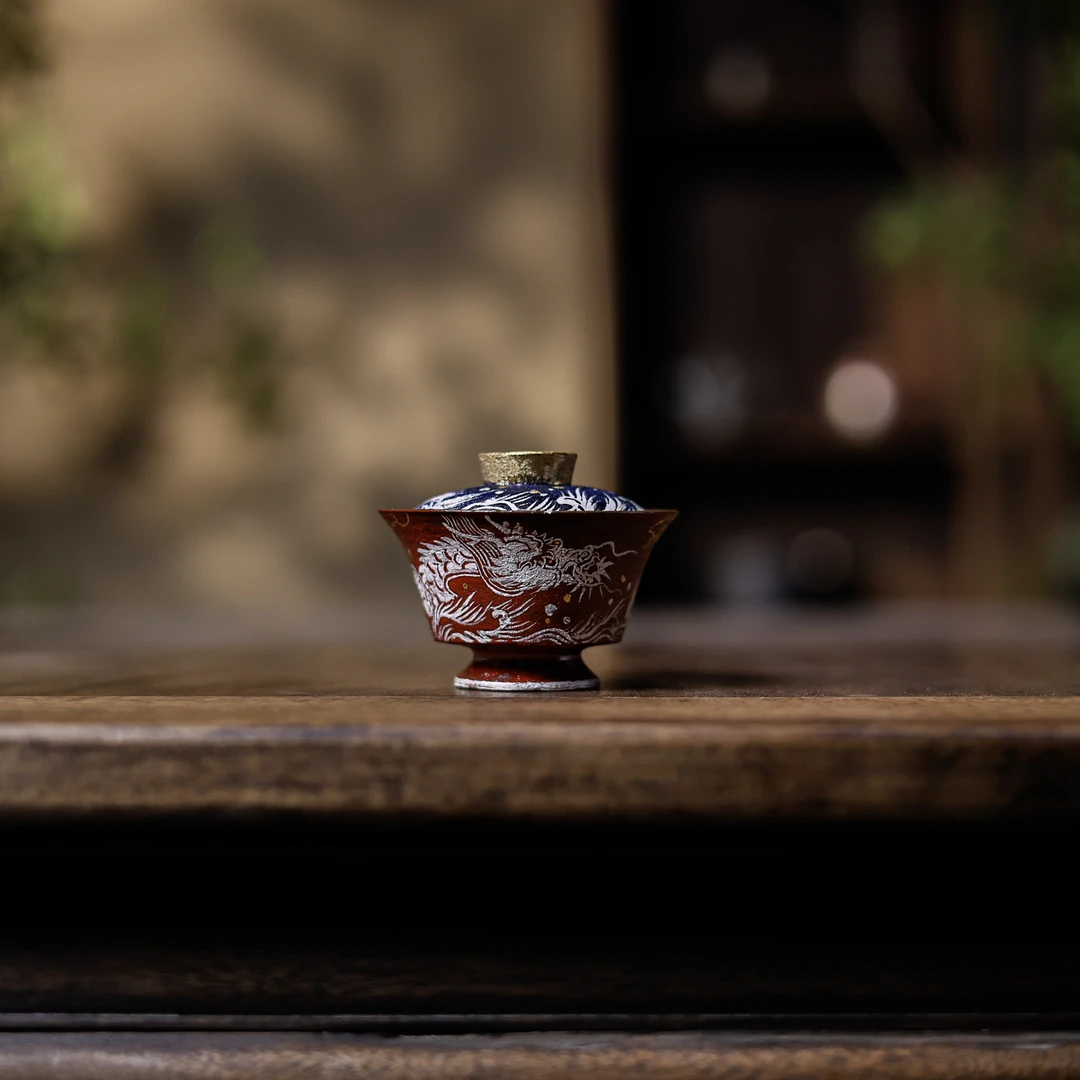 【斋居】龙纹-蕉白轩-盖碗-75ml（蕉白S0737）