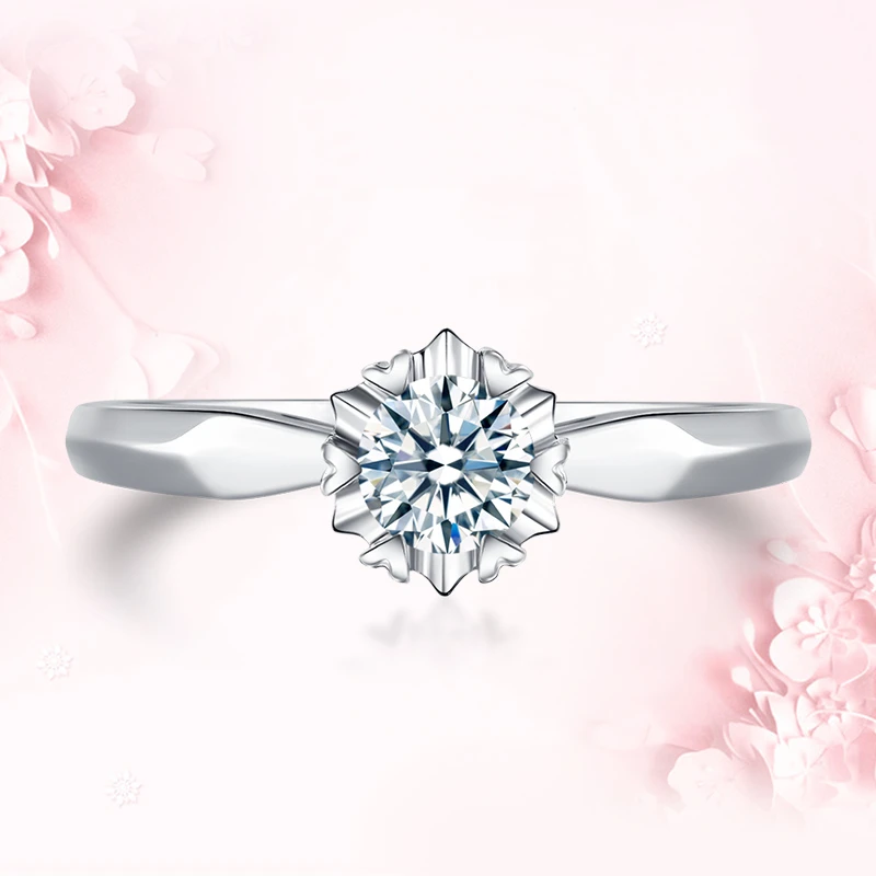 18K金钻石戒指轻奢时尚女士10分钻戒