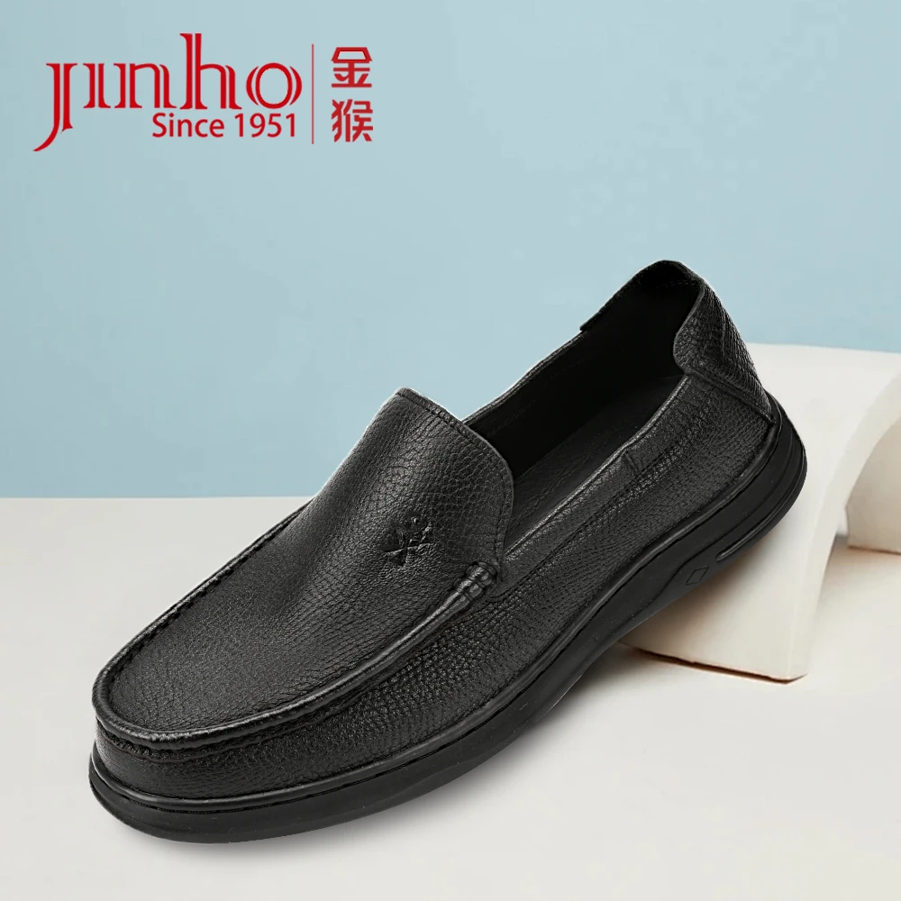 Jinho/金猴透气真皮豆豆鞋商务休闲软面轻便休闲鞋U2525007A