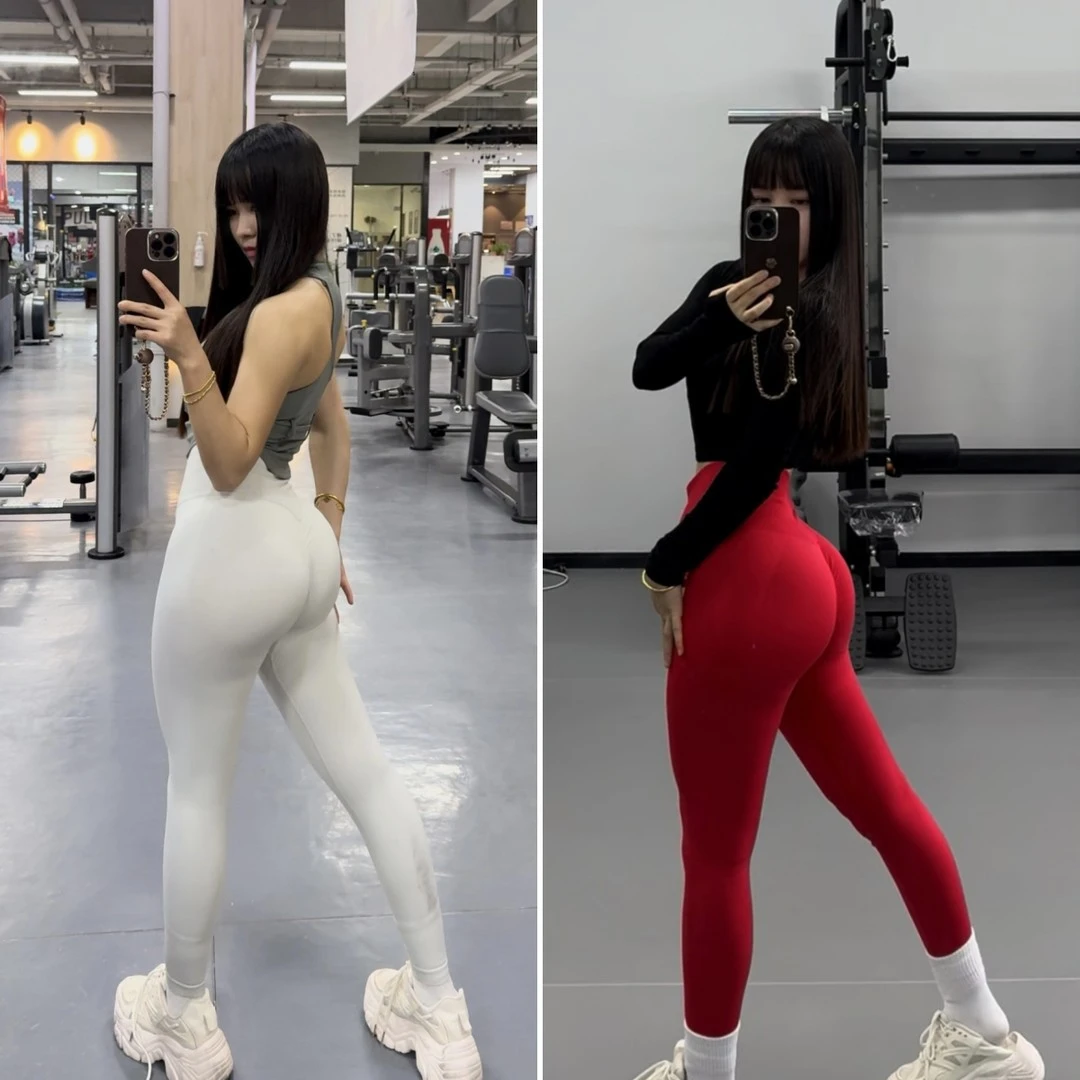 【巨显臀】高腰提臀健身裤女高弹力收腹紧身显瘦网红速干蜜桃瑜伽裤