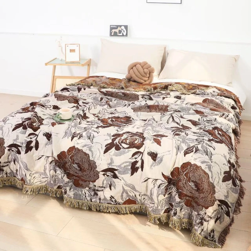 【床盖-落花暖梦-咖】200*230cm汉麻高奢私人定制款床盖柔软舒适