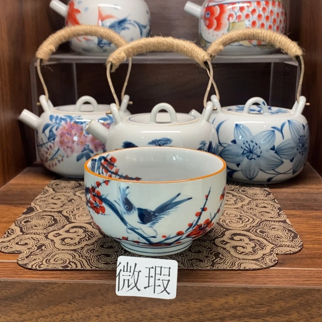 釉下彩老陶泥手工绘制