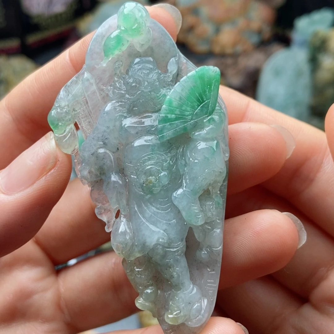 定制翡翠未镶嵌翡翠a货钟馗