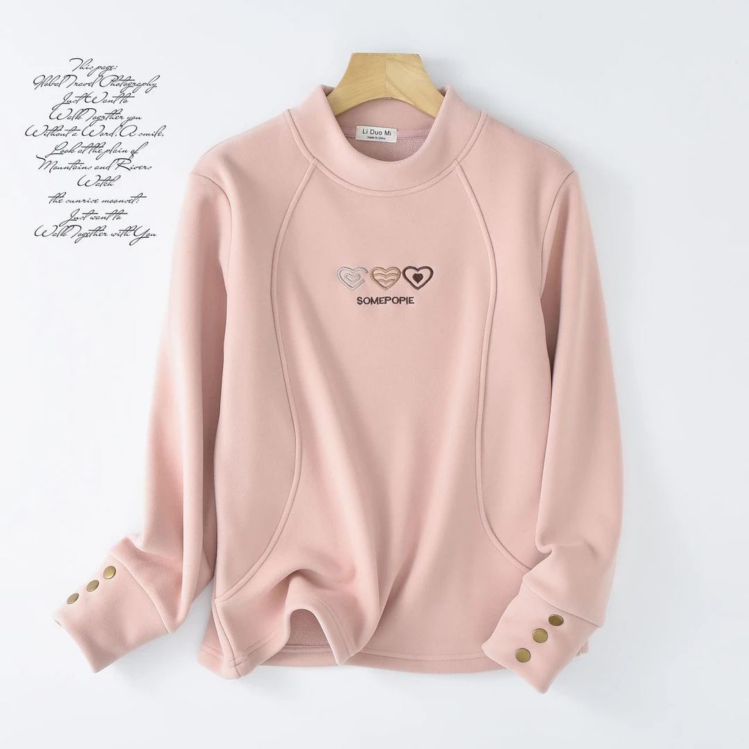 “”2024新款防风慕斯绒设计师款保暖圆领卫衣-6869