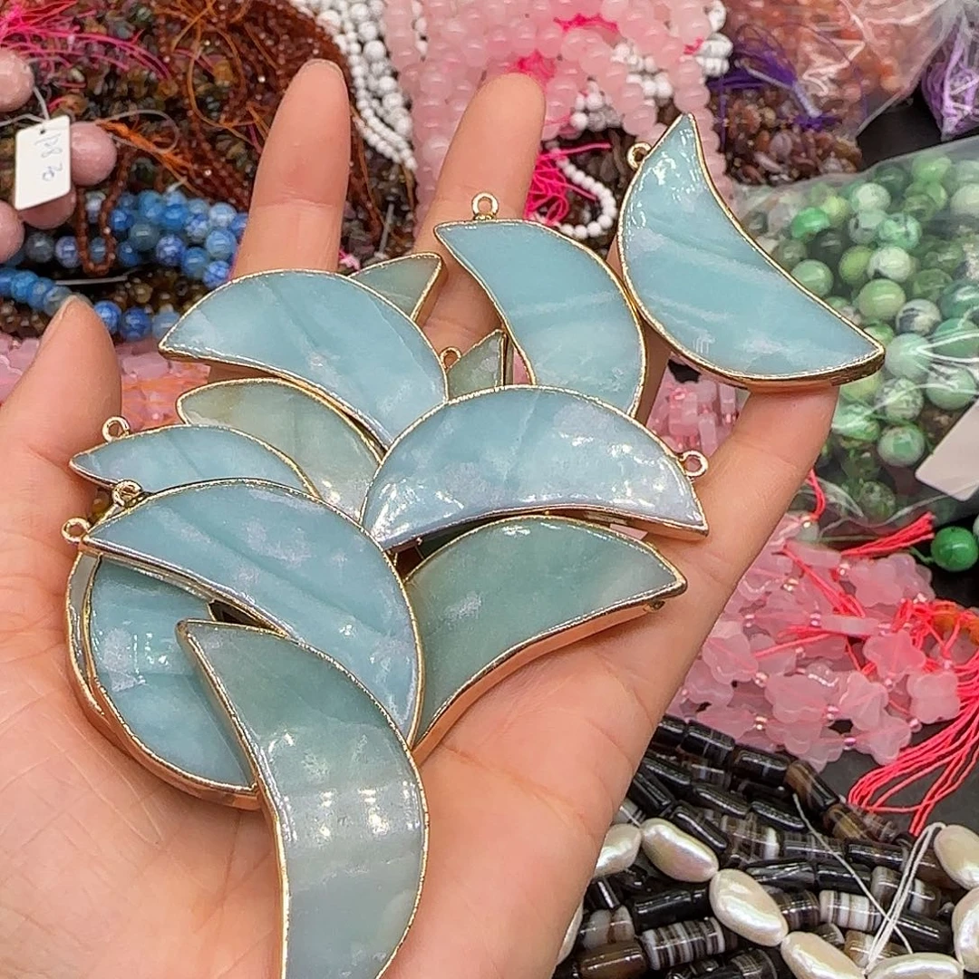 玛瑙/玉髓合金珠宝半成品亚马逊天河石吊坠一颗