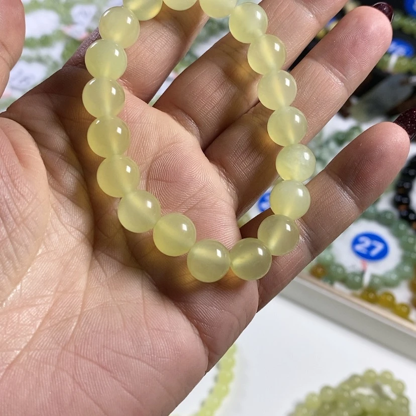 【闪购商品】蛇纹石玉手链未镶嵌丹****)卡10