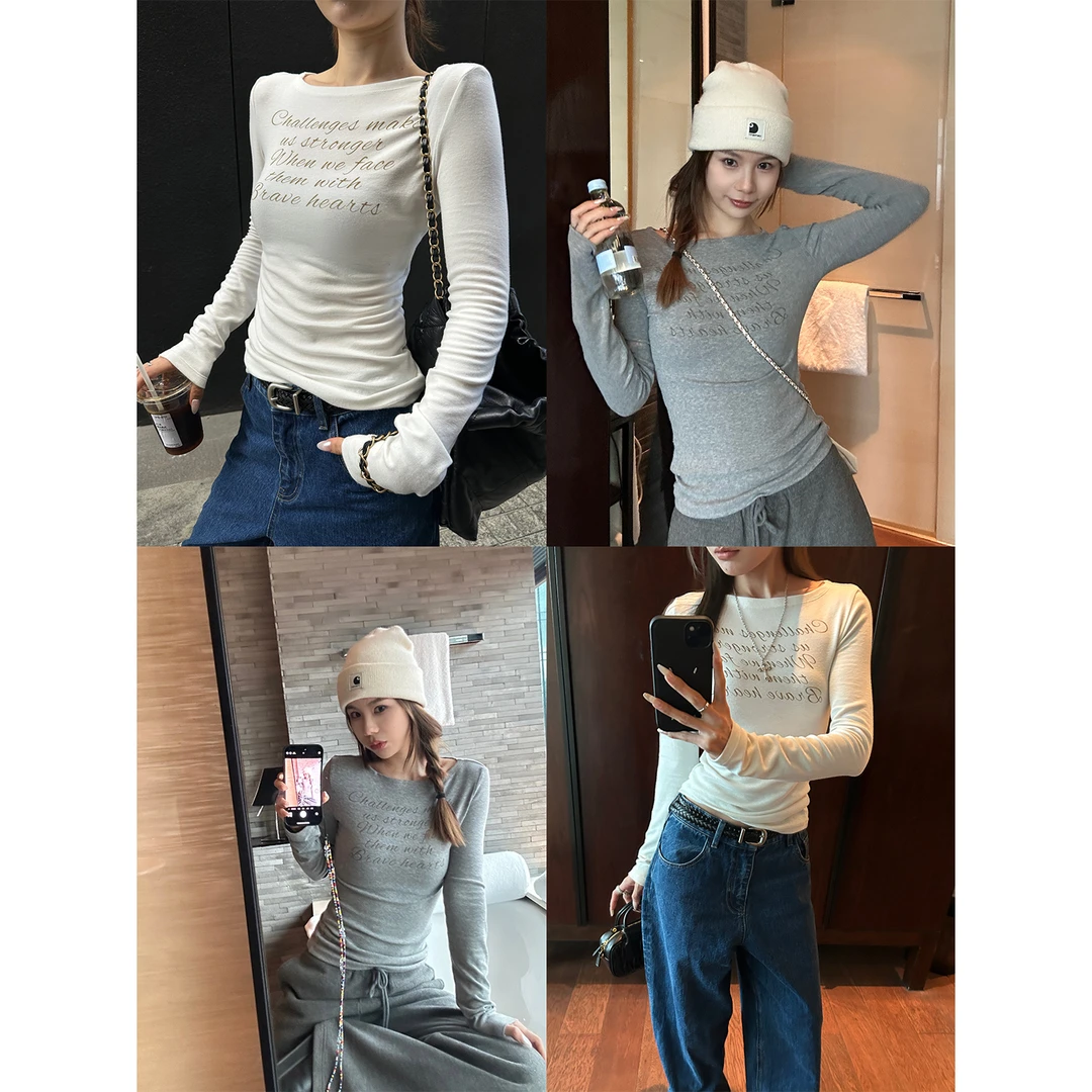 DYANGJUN【万能底稿】秋季新款字母打底长袖上衣
