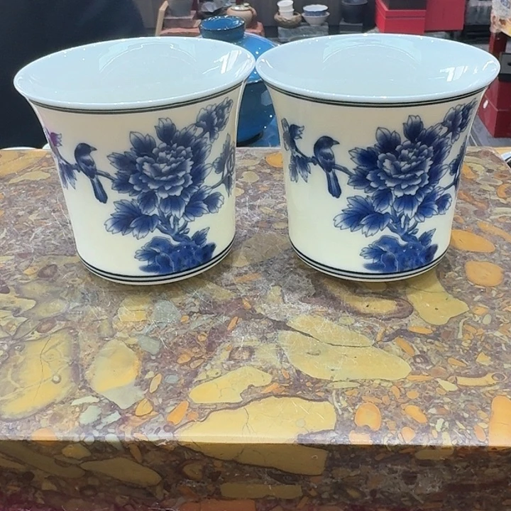 薄胎青花瓷主人杯。。。。