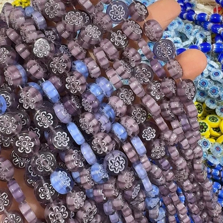 玛瑙/玉髓合金珠宝半成品2条紫色圆片