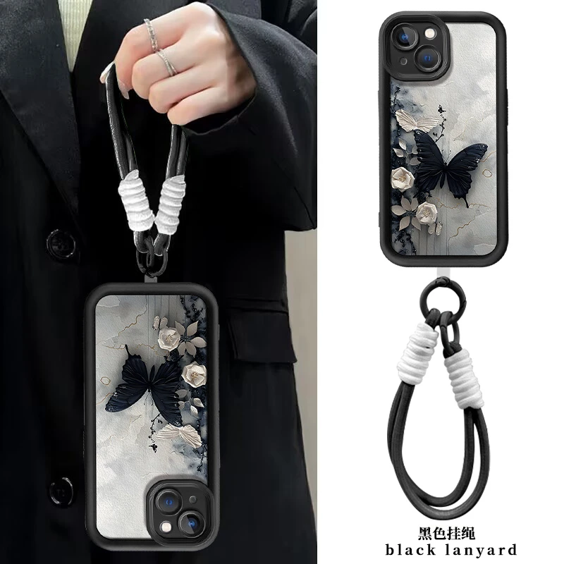 【苹果/华为/荣耀/OPPO/vivo】暗黑蝴蝶天眼阶梯小羊皮手机壳