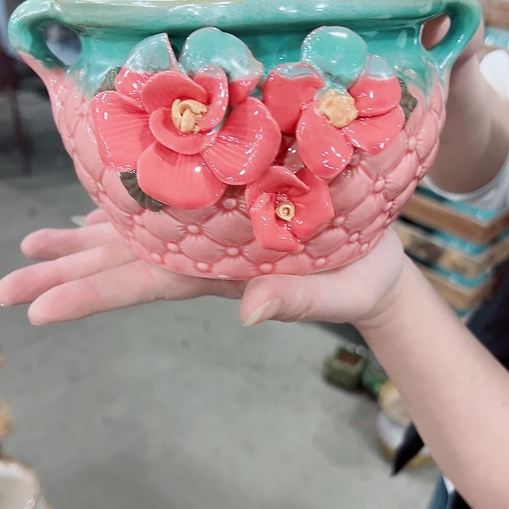 有孔，凑单福利满10元发货陶瓷多肉花盆！