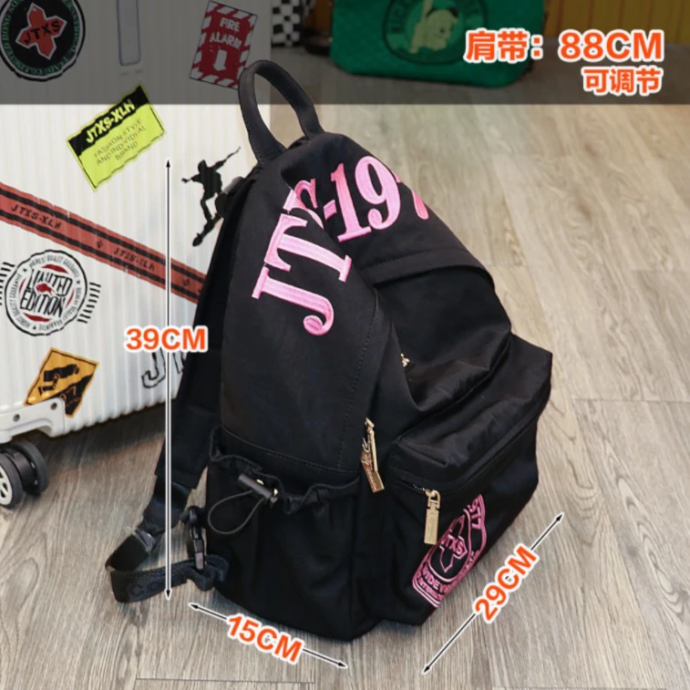 2502潮流刺绣双肩包大容量旅行背包牛津布字母休闲电脑背包
