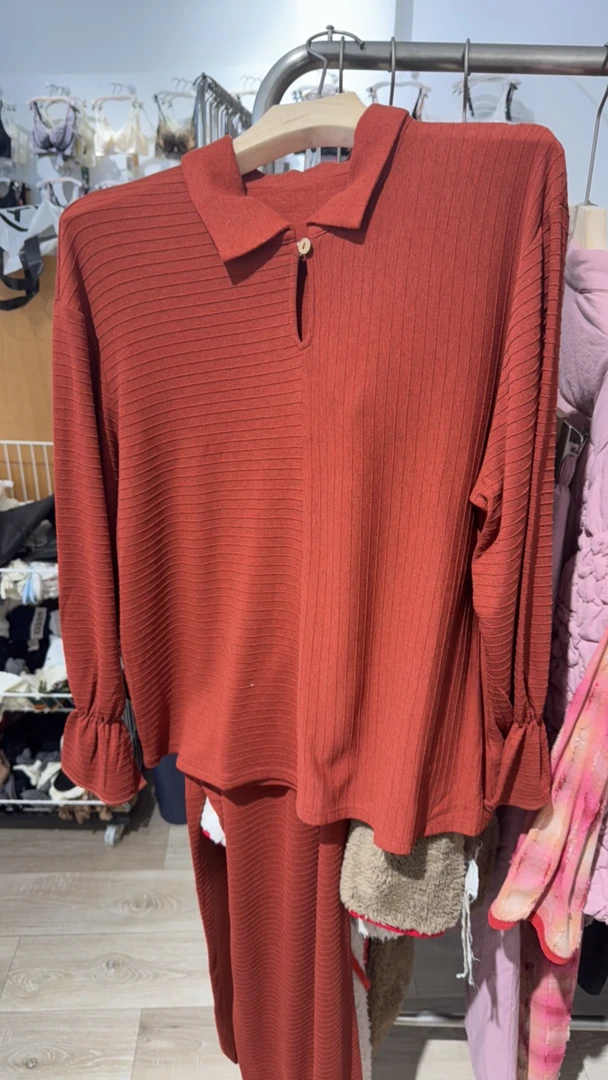 朵朵可可2024秋新款宽松简约长袖长裤家居服睡衣套装