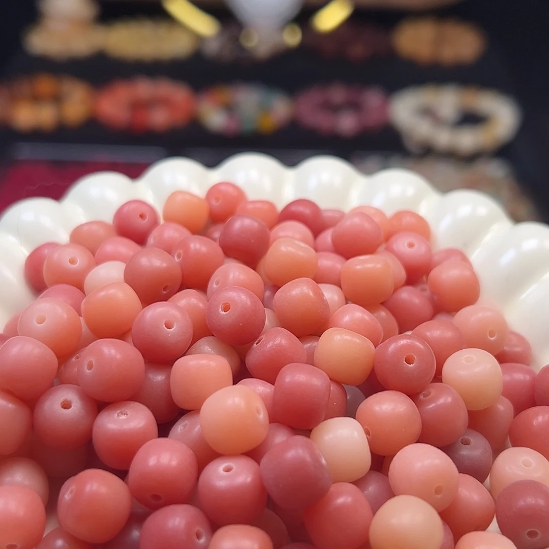 手串菩提根/象牙果卡10玫瑰粉桶500颗