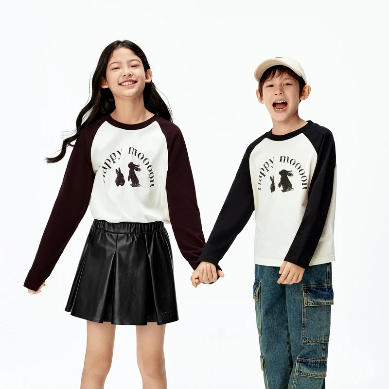 5A抑菌-亲子装littlemoco童装25秋装新款男女童棉质长袖T恤上衣